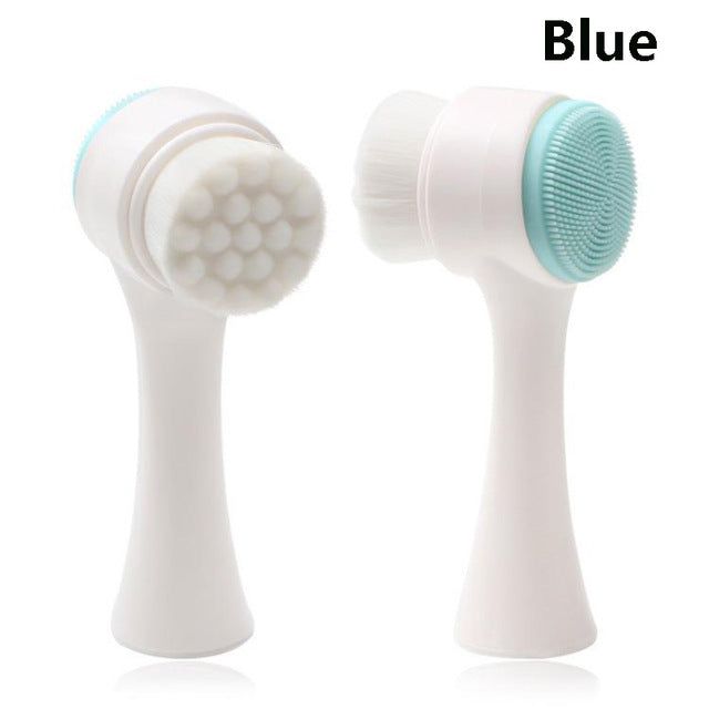 Brosse Nettoyante Visage Double Face — Silicone Doux
