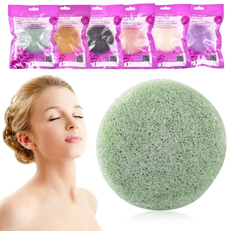 Éponge Konjac Naturelle — Nettoyage Doux Visage