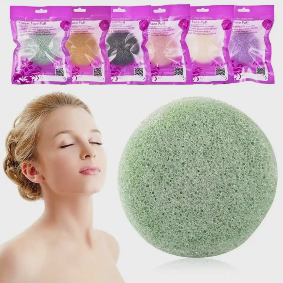 Éponge Konjac Naturelle — Nettoyage Doux Visage