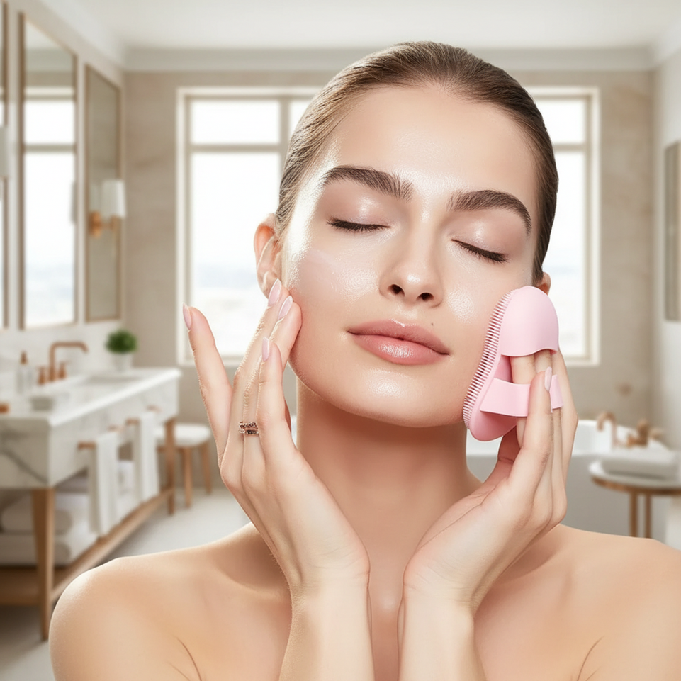 Brosse 2-en-1 Nettoyage & Exfoliation — Silicone Visage